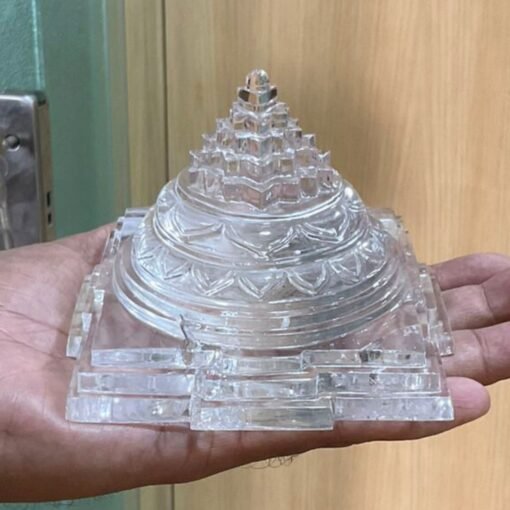 South Indian Sphatik Shree Yantra 3.25 Inches 730 Grams - Image 6