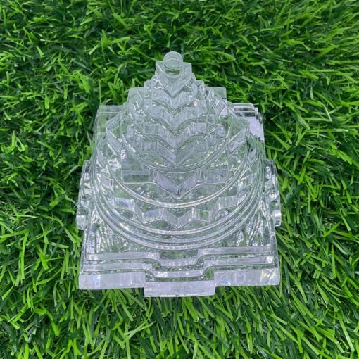 Sphatik Crystal Sri Yantra Aa Quality 750 Grams (4 By 3.5 Inches)