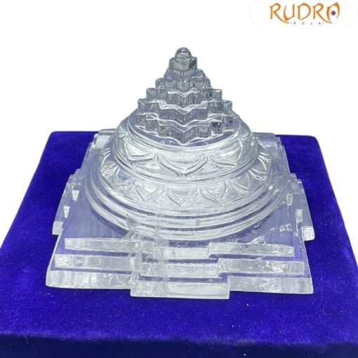 South Indian Sphatik Shree Yantra 3.25 Inches 730 Grams