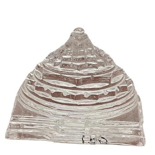 Crystal Sphatik Shree Yantra (185 Grams ) 2 Inches