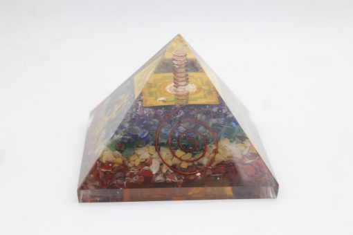 7 Chakra Orgonite Pyramid 3 Inch