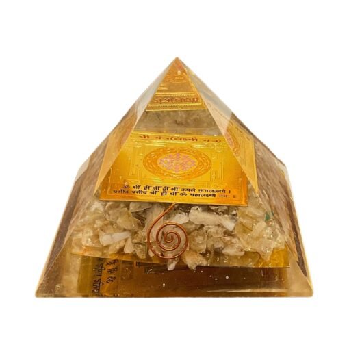 Citrin Organite Pyramid With Shree Yantra