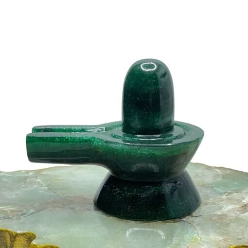 Green Jade Shivling 2.25 Inch ( 137 Gram )