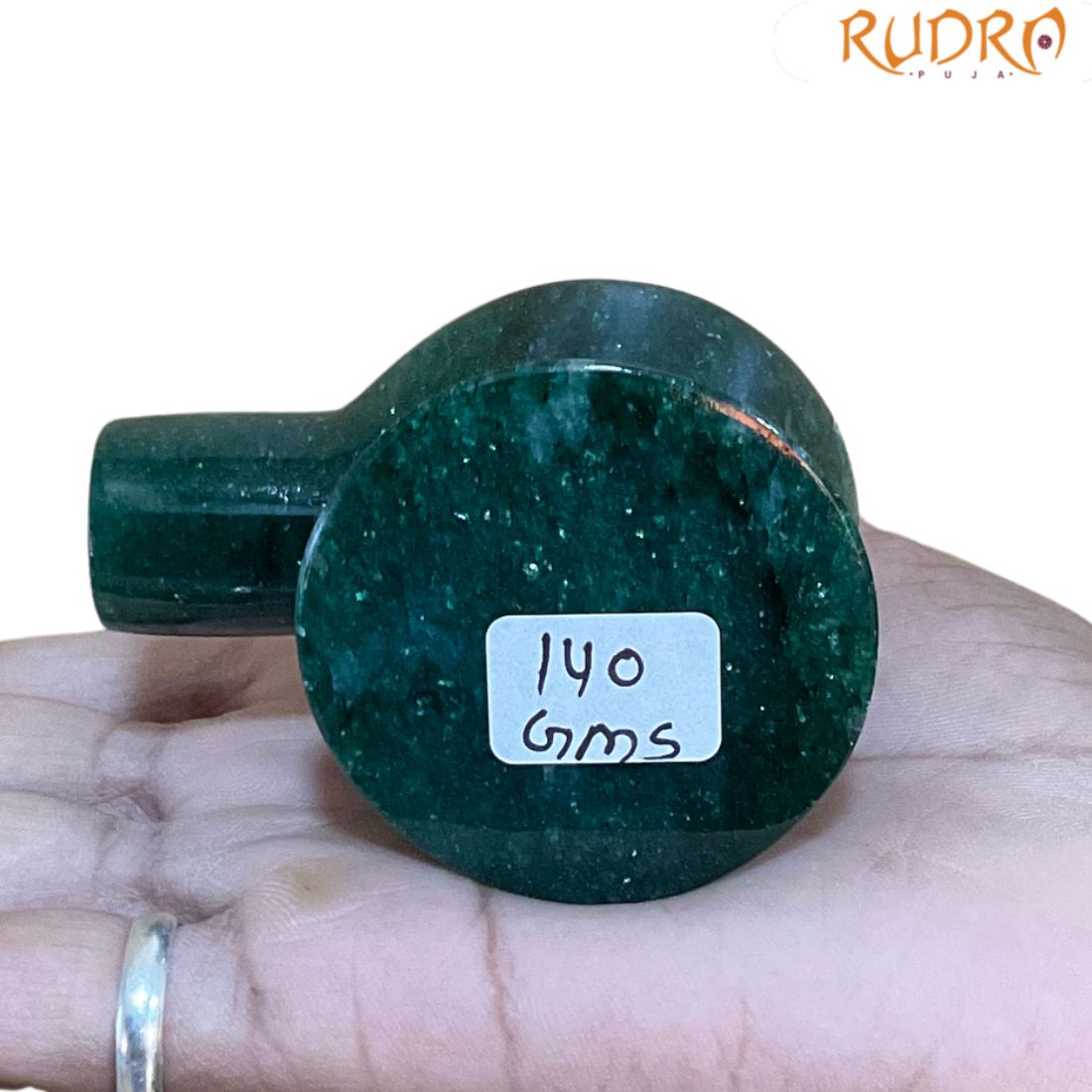 Green Jade Shivling - 2.25 Inches - (140 Grams)