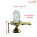 Sphatik Lingam 80 Gram With Brass Stand - 2.25 Inches