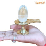 Sphatik Lingam 80 Gram With Brass Stand - 2.25 Inches