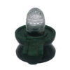 Crystal Carved Lingam With Green Jade Base