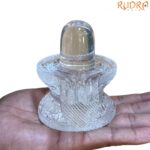 Premium Transparent Sphatik Carved Shivling (605 gram)