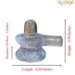 Premium Transparent Sphatik Carved Shivling (605 gram)