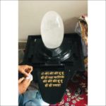 Rarest Big Size Crystal Lingam With Black Yoni Incribed With Mahakali Yantra