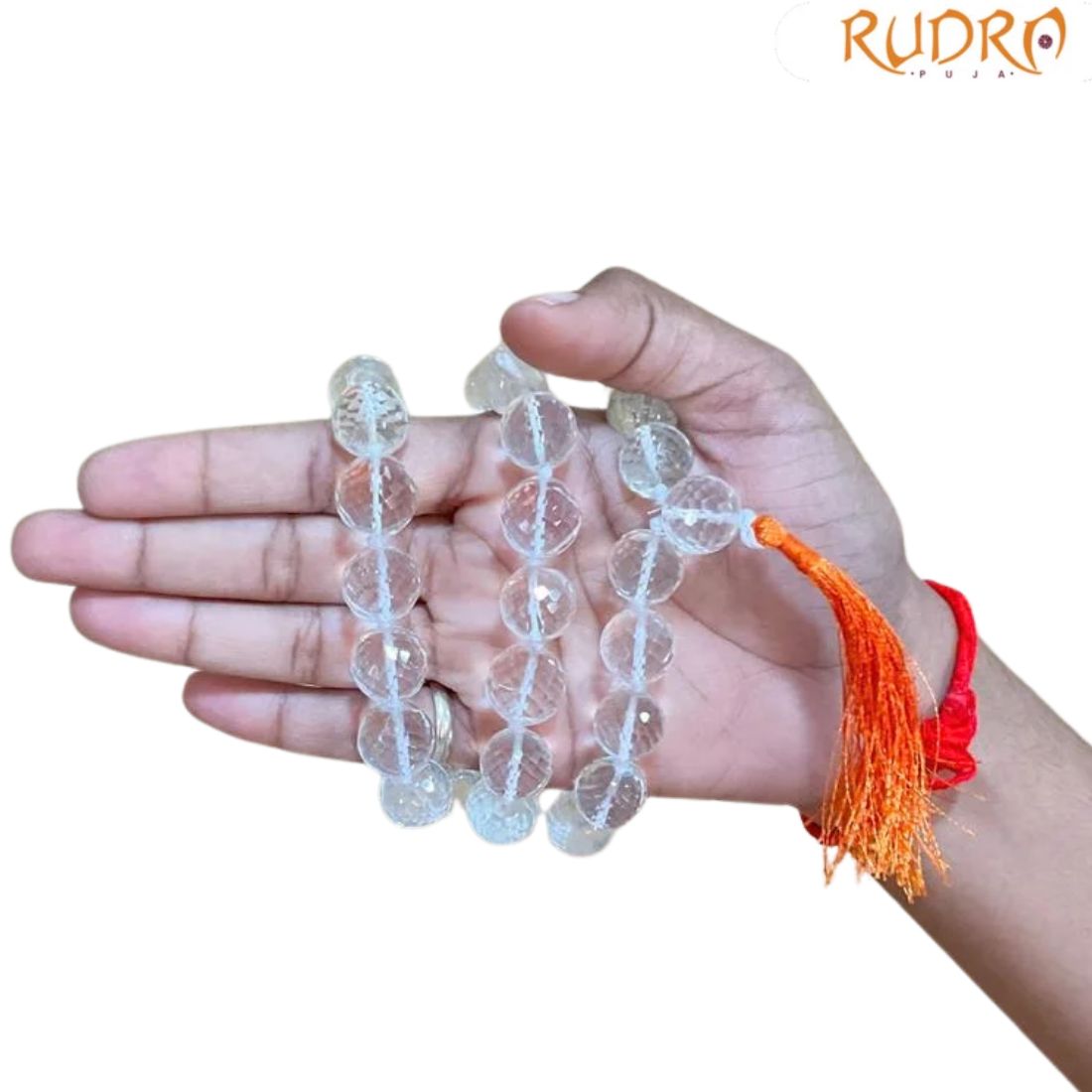 Diamond Cut Crystal Kantha Mala 12mm