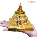 3D Mahameru Shree Yantra - 4 Inches Gold Plated