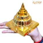 3D Mahameru Shree Yantra - 4 Inches Gold Plated