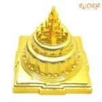 3D Mahameru Shree Yantra - 4 Inches Gold Plated