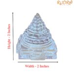 Crystal Sphatik Shree Yantra - 2 Inches - (108 Grams)