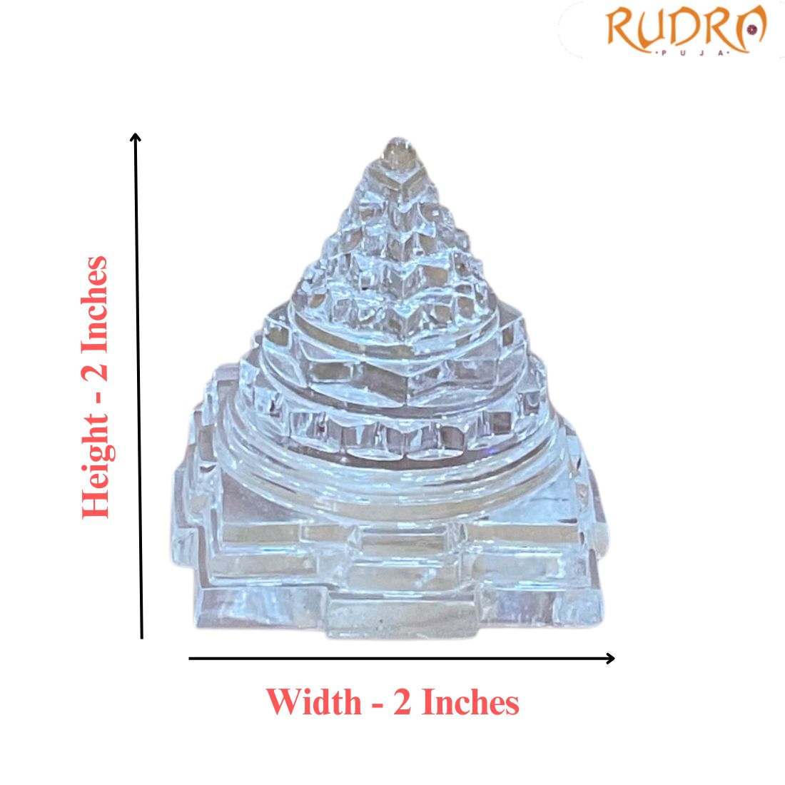 Crystal Sphatik Shree Yantra - 2 Inches - (108 Grams)