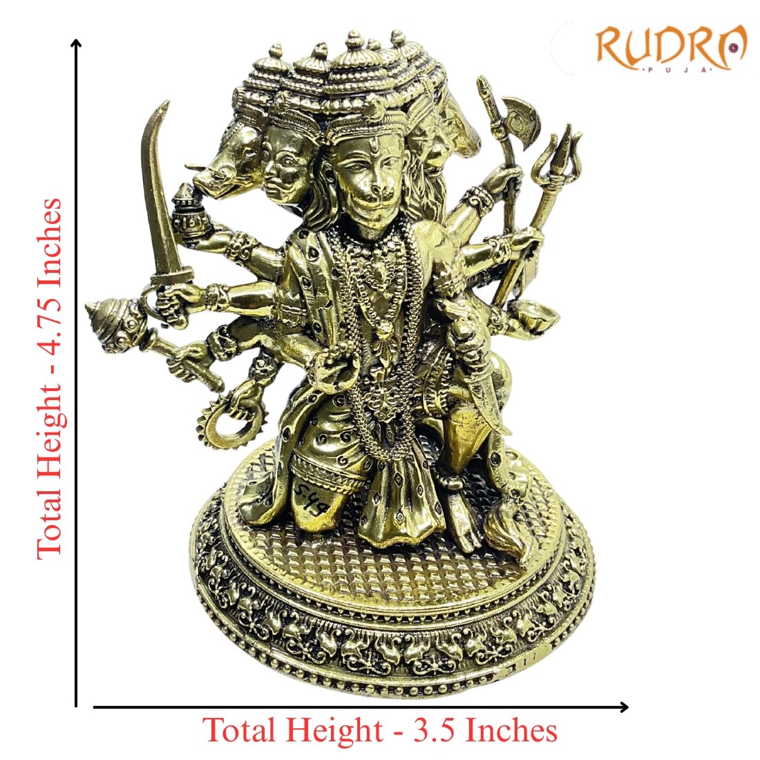 Superfine Panchmukhi Hanuman Brass Idol 4.75 Inch 3 Panchmukhi-Hanuman-Brass-Idol-4.75-Inch-Rp-C.jpg