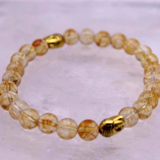 Abundance Citrine and Clear Quartz Natural Stone Bracelet With Magsnap