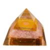 Rose Quartz Orgone Pyramid With Shree Yantra (3 Inch)