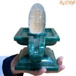 Crystal Lingam with Green Jade Base - 2897 Gram