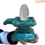 Crystal Lingam with Green Jade Base - 2897 Gram