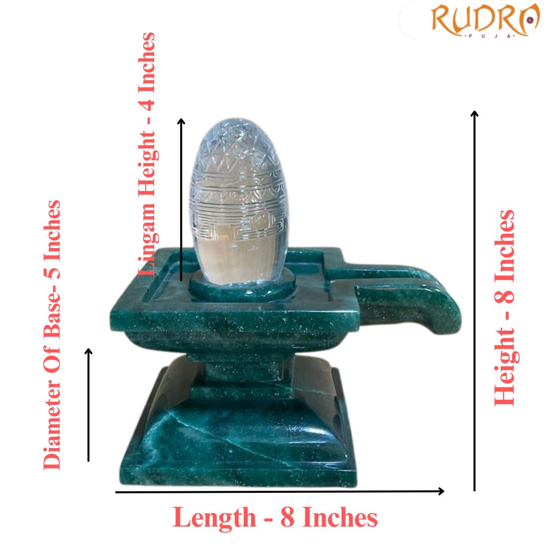 Exclusive Sri Chakra Lingam With Margatha Base - (8 - Inches) - 2900 Gram
