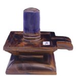 Square Crystal Lingam With Tiger Eye Base 4 Inch
