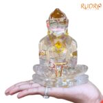 Mahavir swami Sphatik Crystal idol 5.25 Inches