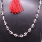 Crystal Sphatik Mala With Silver Capping (54 Beads)