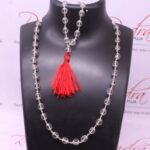 Crystal Sphatik Mala with Silver Capping