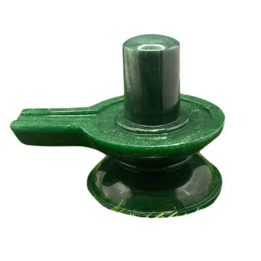 Green Jade Markatha Shivling 6 Inch ( 2375 Gm)