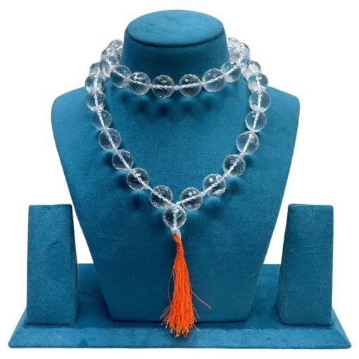 Diamond Cut Sphatik Large Kantha Mala Original 20 Mm