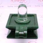 Square Shivling With Green Jade Base 4 Inch