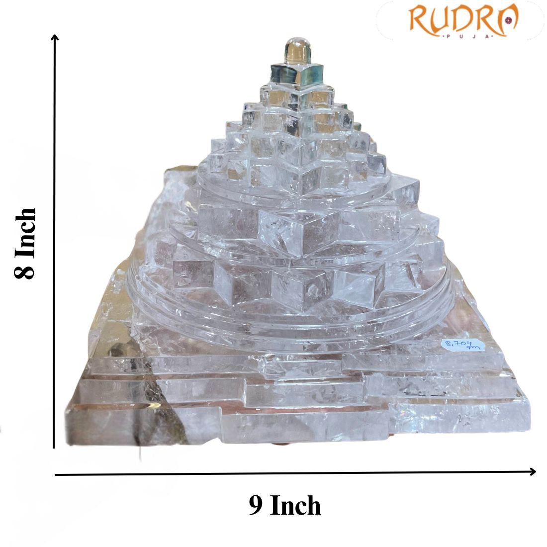 Large Natural Sphatik Shree Yantra - 8 By 9 Inches - (8704 Grams) 4 Big Crystal Shree Yantra - 8 By 9 Inches - (8704 Grams)
