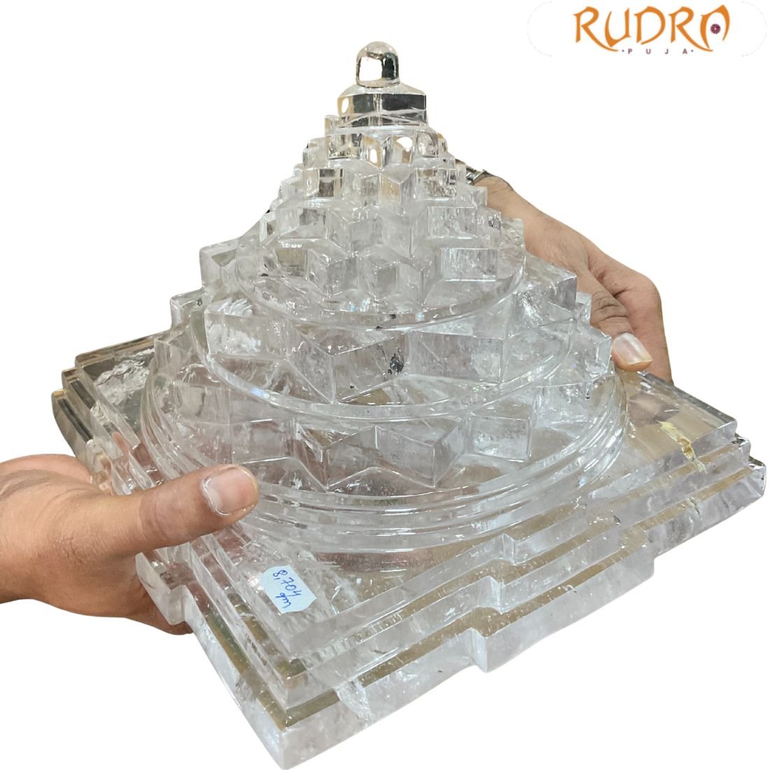 Large Natural Sphatik Shree Yantra - 8 By 9 Inches - (8704 Grams) 2 Big Crystal Shree Yantra - 8 By 9 Inches - (8704 Grams)