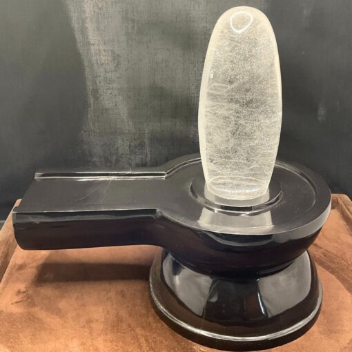 Ultra Premium Sphatik Lingam with Black Jade Base 10.75 Inches 5760 GramsLP C