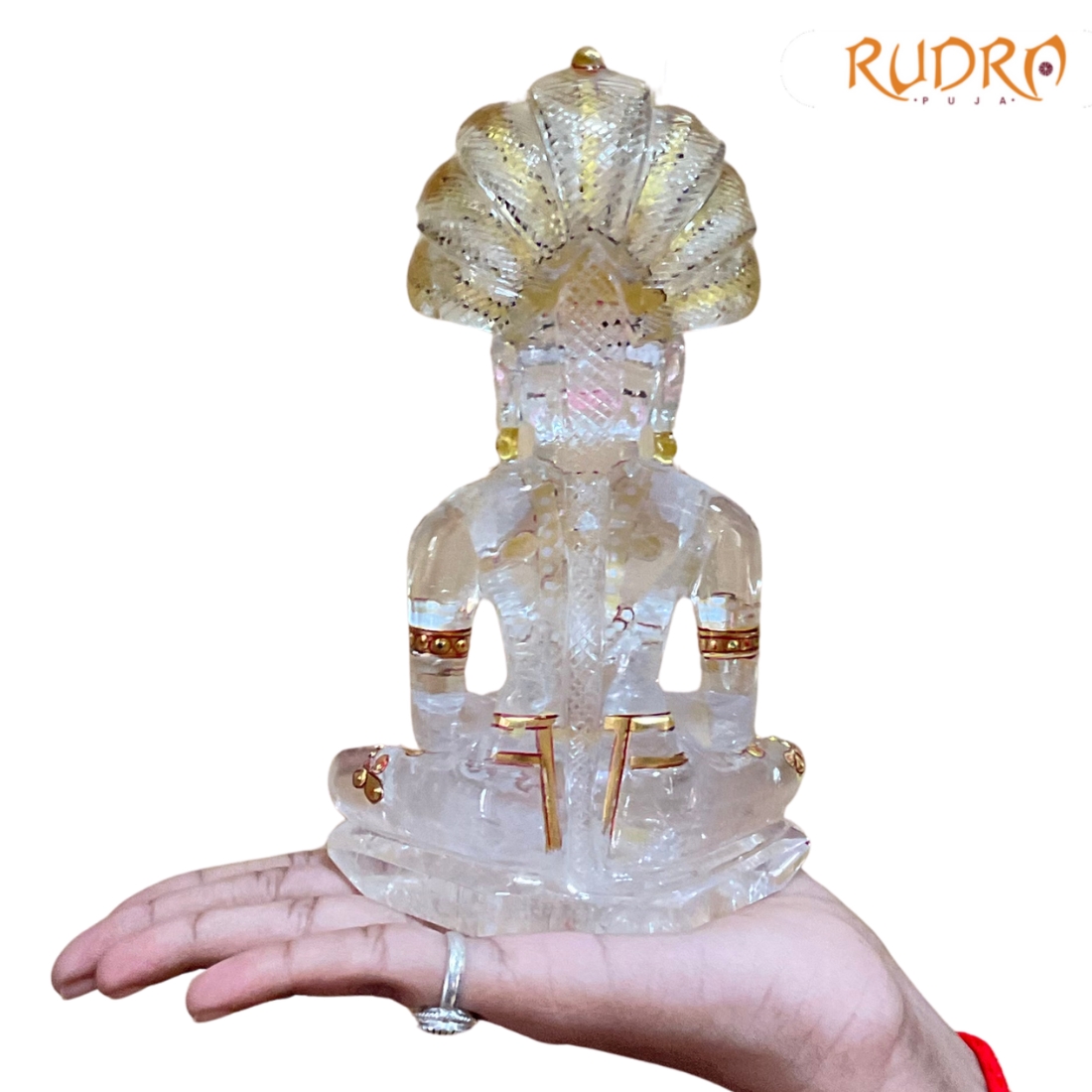 Exclusive Jain Parshwanathji Idol in Sphatik ( Crystal ) 7 inch