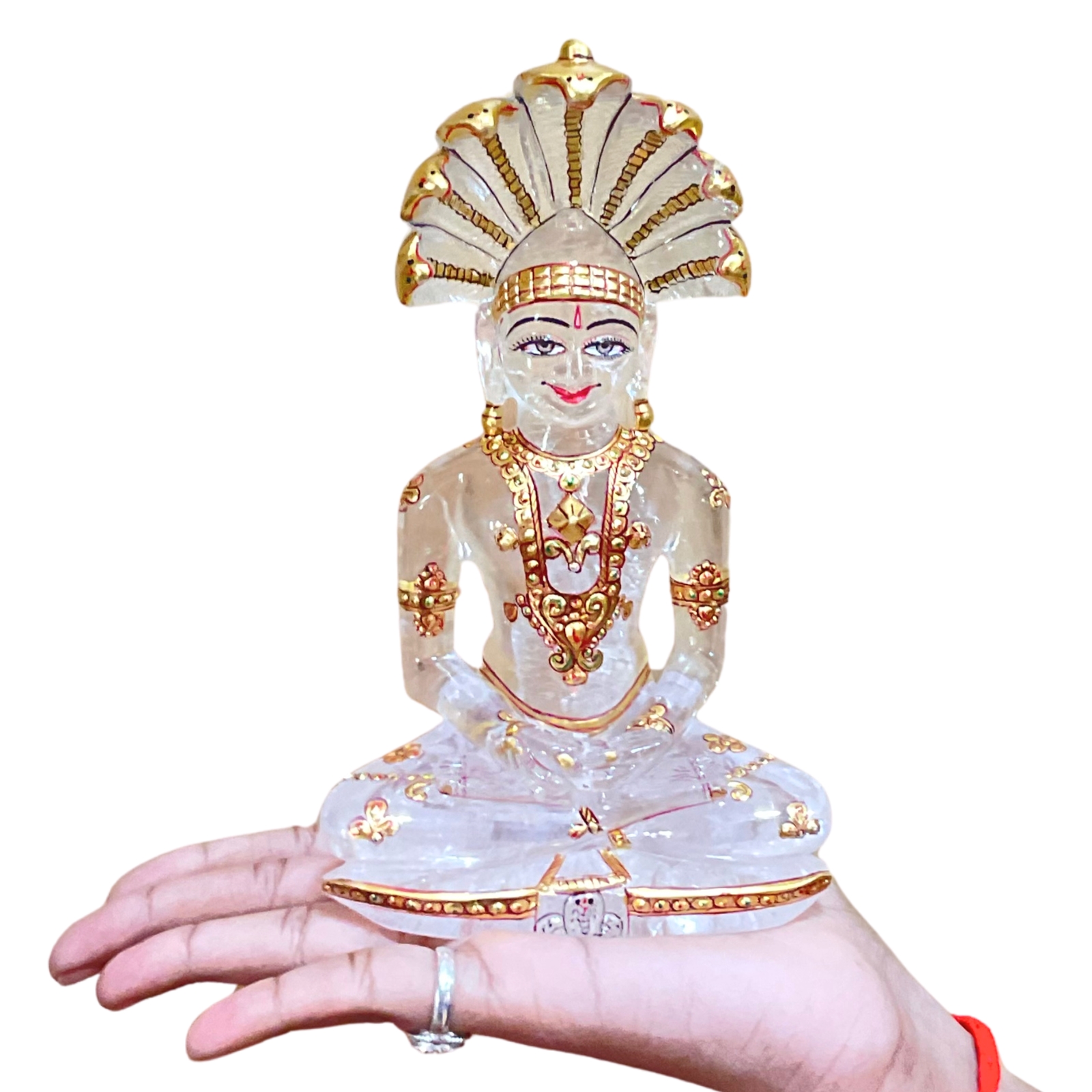 Exclusive Jain Parshwanathji Idol in Sphatik ( Crystal ) 7 inch