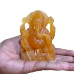 Yellow Jade Ganesh Idol - 4 Inches - (390 Gram)
