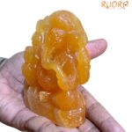 Yellow Jade Ganesh Idol - 4 Inches - (390 Gram)