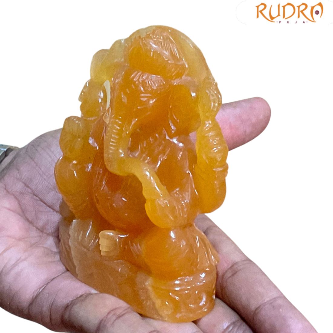 Yellow Jade Ganesh Idol - 4 Inches - (390 Gram)
