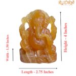 Yellow Jade Ganesh Idol - 4 Inches - (390 Gram)