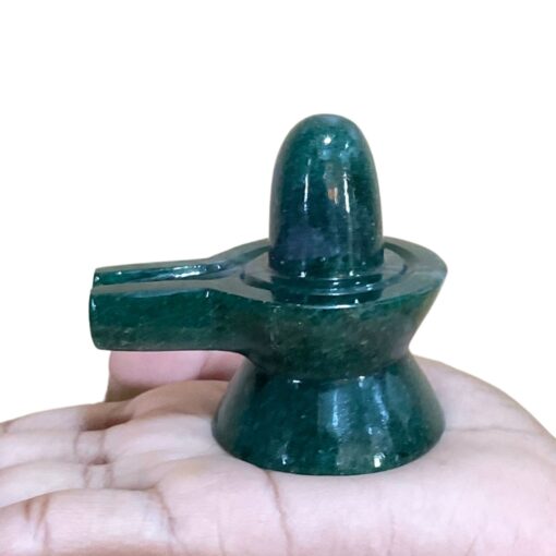 Green Jade Shivling - 2.75 Inch - ( 167 Grams )