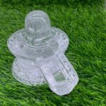 Carved Transparent Sphatik Shivling 4 Inches (Aa Quality)