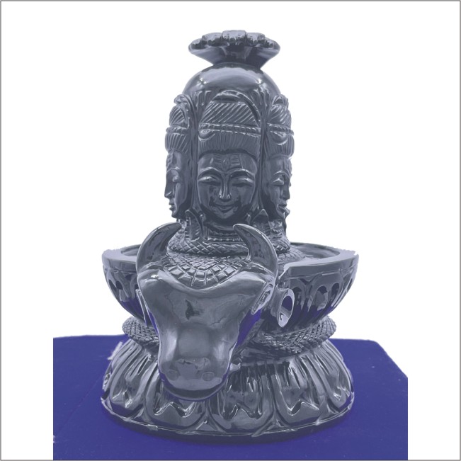 Authentic Panchmukhi Shivling In Black Jade 7 Inch | Rudrapuja
