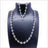 Diamond Cutting Crystal Mala Silver Capped 7 Mm (13 Inches )