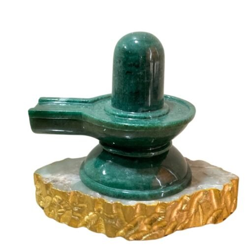 Green Jade Margatha Shivling - 1430 Gram ( 5.50 Inches)
