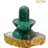 Green Jade Margatha Shivling - 1430 Gram ( 5.50 Inches)