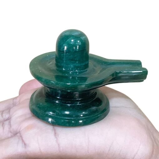 Green Jade Maragatha Shiv lingam - 2.25 Inches - (180 Grams)