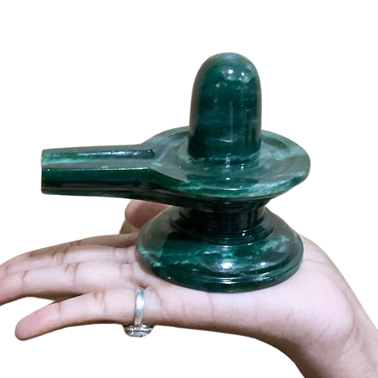 Green Margatha Shivling - 3.5 Inches (447 Grams )